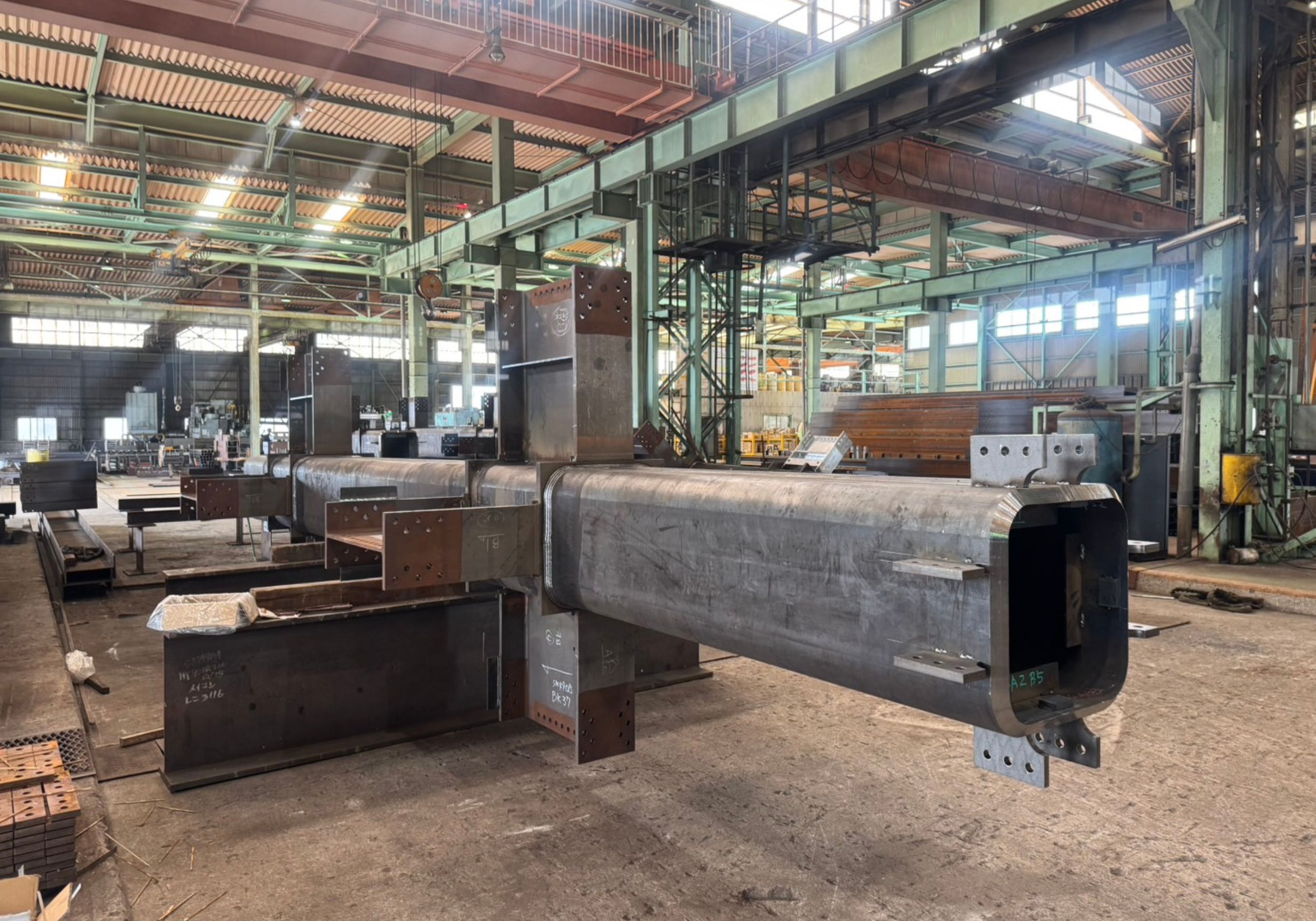 三重県 四日市市 鉄骨工事 鋼構造物工事 鉄骨製作 Hグレード認定 建築 鉄骨製作工場 鉄骨 鉄構 溶接 国土交通省認定工場